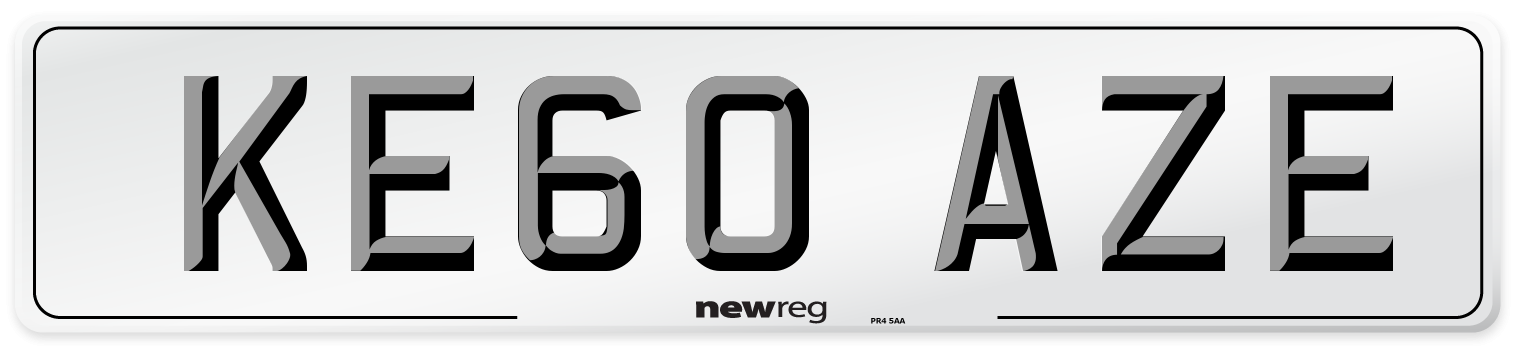 KE60 AZE Number Plate from New Reg